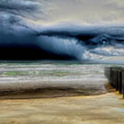 Approaching Storm At The Beach Art Print