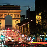 Arc De Triomphe And Champs-elysees Art Print