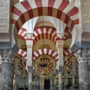 Arches Inside Mezquita At Cordoba Art Print