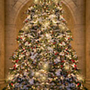 Astor Hall Nypl Christmas Tree Art Print