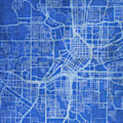 Atlanta Georgia City Street Map Blueprints Art Print