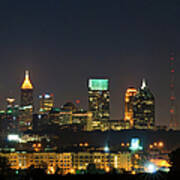 Atlanta Skyline At Night Art Print