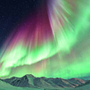 Aurora Borealis In Alaska Art Print