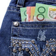 Australian Money In Back Pocket Art Print