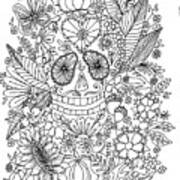 Autumn Sugar Skull Art Print