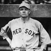 Babe Ruth In Red Sox Uniform Art Print