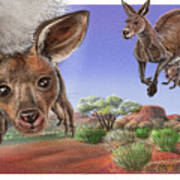 Baby On Board Spread 4 Kangaroo Art Print