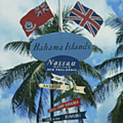 Bahamas Signpost Art Print