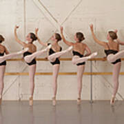 Ballet Dancers Standing On Toes In Art Print