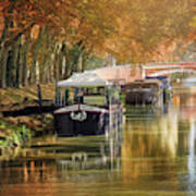 Barges On Canal De Brienne Toulouse France Art Print