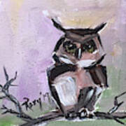 Barn Owl On A Branch Art Print