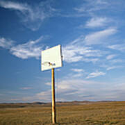 Basketball Backboard And Hoop On Rural Art Print