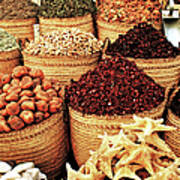 Baskets Of Spices In Spice Bazaar Art Print