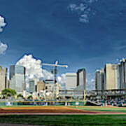 Bbt Baseball Charlotte Nc Knights Baseball Stadium And City Skyl Art Print