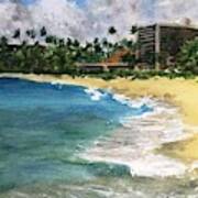 Beach At Lahaina Art Print