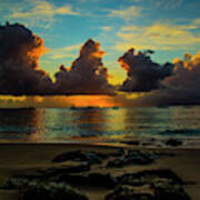 Beach At Sunset 2 Art Print