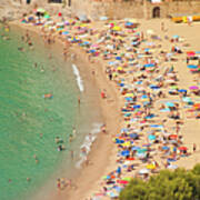 Beach View With People From Above Art Print