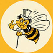 Bee Wearing A Top Hat Art Print
