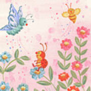 Bees And Butterflies Art Print