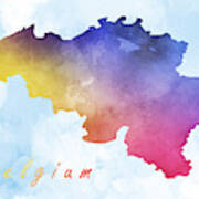 Belgium Map Style 5 Art Print