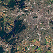 Berlin And Potsdam From Space Art Print
