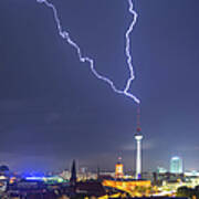 Berlin Skyline Thunderstorm Art Print