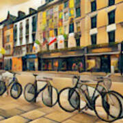 Bicycles On The Streets Of Dublin Art Print