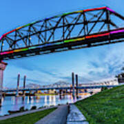 Big Four Bridge At Sunset - Jeffersonville - Indiana Art Print