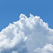 Big White Cumulus Cloud With Blue Sky Art Print