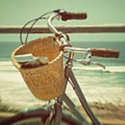 Bike Overlooking Ocean Art Print