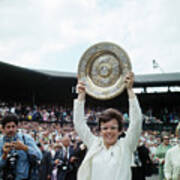 Billie Jean King With Wimbledon Trophy Art Print