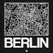 Black Map Of Berlin Art Print