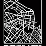 Black Map Of Buenos Aires Art Print