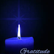 Blue Candle Light Gratitude Art Print
