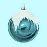 Blue Christmas Ornament Art Print