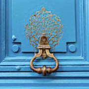 Blue Door Knocker In Paris Art Print