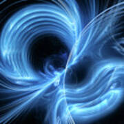 Blue Glowing Electromagnetic Flux Art Print
