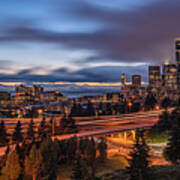 Blue Hour At Seattle Art Print