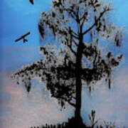 Blue Kite Sunset Art Print
