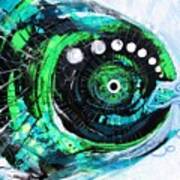 Blue Spewed Turtle Fish Art Print