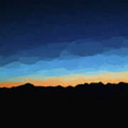 Blue Sunset Glacier National Park 101 Art Print