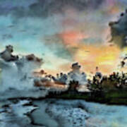 Blue Sunset Over Sanibel Island Art Print
