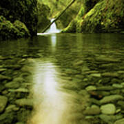 Blurry Photo Of Waterfall Landscape Art Print