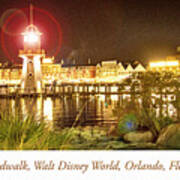 Boardwalk At Night, Walt Disney World Art Print