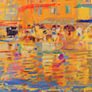 Boats In Harbor, Saint Tropez Art Print