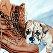 Boots Bulldog Art Print
