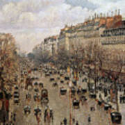 Boulevard Montmartre In Paris, 1897 Art Print