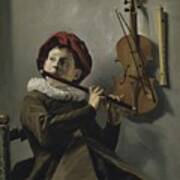 Boy Playing The Flute, C.1630 Art Print