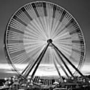 Branson Ferris Wheel In Monochrome 1x1 Art Print