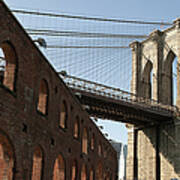 Brooklyn Bridge & Empire Fulton Ferry Art Print